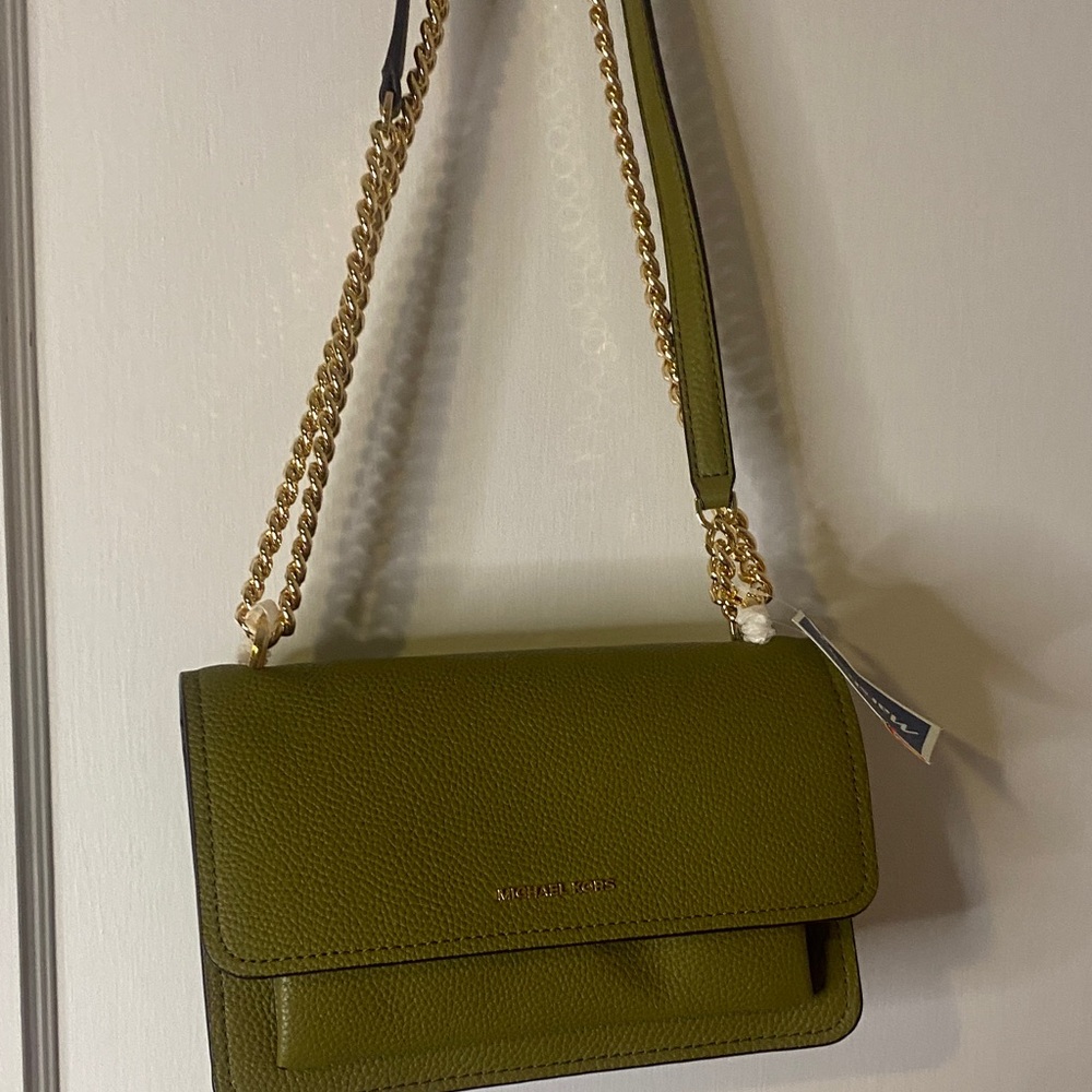 Michael Kors Moss Green Crossbody Bag with Gold Chain - Picture 3 of 7
